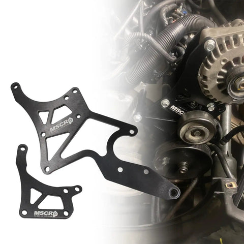 Chevrolet LS Engine Serpentine Bracket And Power Steering Pump Swap For 4.8L 5.3L 6.0L 6.2L Truck And SUV Engines Aluminum Alloy Anodized Black Finish
