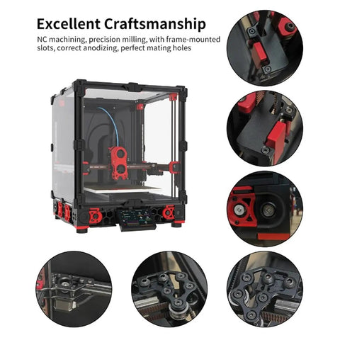 Heavy Duty Aluminum 3D Printer Frame Kit With Complete Screw Hardware For 2.4 Control Board Upgrade Smooth Z Axis Belt Tensioner Lightweight Rock Solid Design No Sweat Snap Together Install