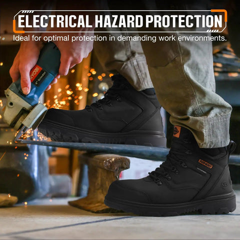 Steel Toe Work Boots For Men Waterproof Built Tough Heavy Duty Safety Boots With Puncture Protection Oil And Slip Resistant Design