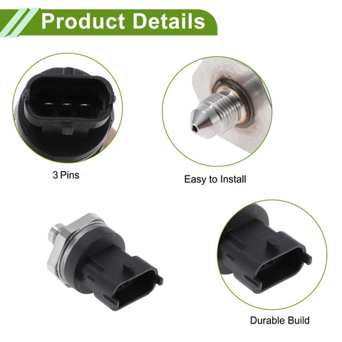 Fuel Injection Pressure Sensor For Hyundai Veloster 1.6T 2019-2021 And Hyundai Models Fuel Rail Pressure Sensor 1 Piece, Accurate Monitoring, OE 353422E610 Compatible, Easy Install Built To Last. 3-pin connector and threaded tip