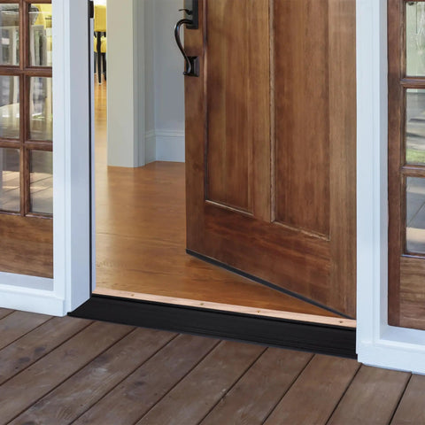 Adjustable Aluminum And Hardwood Threshold Kit With Bronze Finish For 36 Inch Doors, Seals Drafts And Gaps, Durable Riser For Uneven Floors