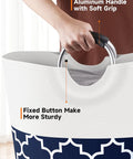 Close-up of Gigantic 115L Collapsible Laundry Basket With Tall Aluminum Soft Grip Handles Waterproof Hamper Bag