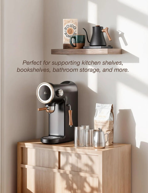 6 Inch Floating Shelf Brackets 8 Pack Solid Steel Hidden Shelf Supports For Floating Wood Shelves with kitchen decor