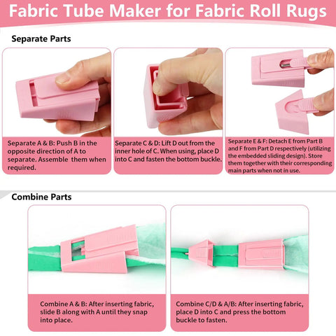 2 Pack Upgraded Bias Tape Makers Fabric Tube Maker For Diy Rugs And Binding Tape In Quilting And Sewing Projects instructions
