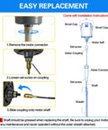 Diagram showing installation steps for Flexible Shaft Replacement Kit 39 Inch S-93 Shaft And S-77 Sheath For Rotary Tools, with inset images.