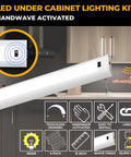 Hand Wave Motion Under Cabinet Lights Kit Dimmable Plug In LED Light Bar 12 Inch 6 Pack White Finish 3500K Soft Neutral