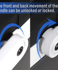 Portable 26 Liter Car Cooler Warmer With Ac Dc Power showing handle lock mechanism for easy movement and stability.