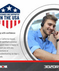 Customer support for No Hassle OBD2 Code Reader And ABS Scan Tool With Fix And Part Recommendations, wearing headset smiling