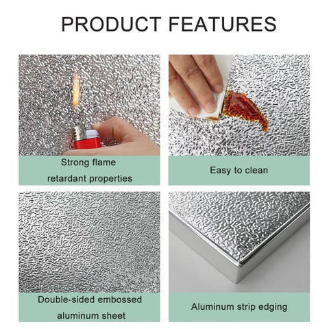 Product features of 2cm Thick Aluminum Heat Shield Mat With Flame Retardant Insulation For Ovens And Stoves, 50x100cm