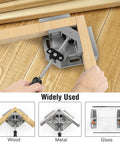 Right Angle Corner Clamp 4 Pack With Single Handle, used for 90 degree wooden join, showing aluminum alloy clamp in use