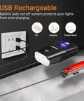 USB Rechargeable Bike Light Set With Front Headlight And Rear Tail Light 5400mAh Power Bank charging via wall outlet