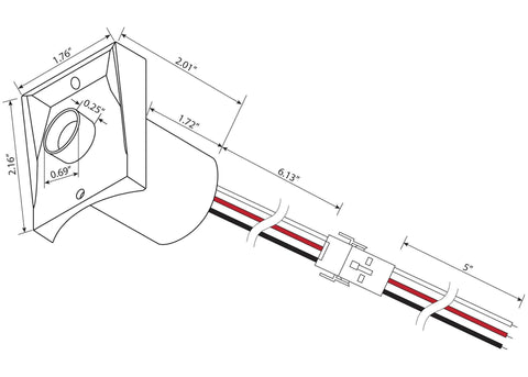 Technical drawing of Dusk To Dawn Outdoor Light Sensor With No Fuss Quick Swap Ezee Change Plug For 3-Inch Lamp Posts Auto On Off UL Listed 120V