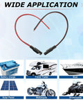 16 Pack SAE 2 Pin Quick Connectors Extension Cables 14 AWG 1 Ft Wire Harness For 12V Motorcycle Car Solar Panel Battery Charger And Automotive Use Red And Black Polarity Included, SAE cable ends shown