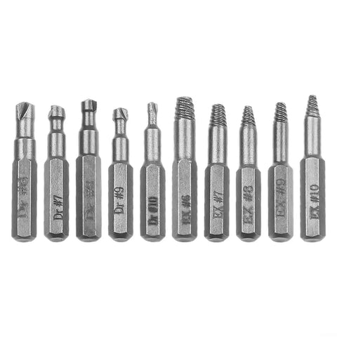 FABULETTA 10-Piece Damaged Screw Remover Drill Bit Set To Extract Broken Stripped Rusted And Headless Bolts With Zero Hassle For Pro DIY Mechanics Who Want A Quick Fix For Seized Studs And Machine Hex Bolt Issues Fast, 10 metal bits