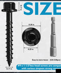 Heavy Duty Galvanized Connector Screws For Joist Hangers In Bulk Size Nine By 1-1/2 Inch dimensions with hex head design.