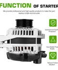 Side view of 130 Amp Alternator Replacement For Honda MDX 03-06 3.5L And 07-09 3.7L RL 05-08 3.5L with S6 pulley.