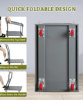 Heavy Duty Foldable Push Cart Dolly With Wheels 800 Lbs Load Capacity Two Tier Platform Truck For Garage Warehouse And Workshop Durable Steel Frame Foldable Design For Easy Storage, folded view