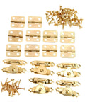 Slide Bolt Door Lock Hasp Kit for Doors Gates Cabinets and Furniture includes 5 box latch hasps and 10 cabinet fittings with screws