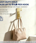 Ditch the Drill with These Heavy Duty Adhesive Towel Hooks for Bathroom 4 Pack Stainless Steel Wall Mounts that Hold Heavy Loads Super Easy Peel Stick Hangers for Shower Gear and Keys with bag.