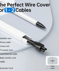 One Cord Cable Hider Kit with power cord, paintable white, 315 Inch Total Wall Cord Covers for wall mounted TV, easy install