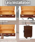 Step-by-step guide to installing Black Plastic Luggage Trunk Pull Handles Set Of 6 With Mounting Screws on a suitcase.