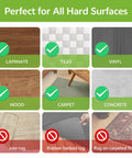 Various flooring types showing surfaces compatible with Double Sided Carpet Tape For Rug Security And Easy Removal Keeps Rugs In Place.