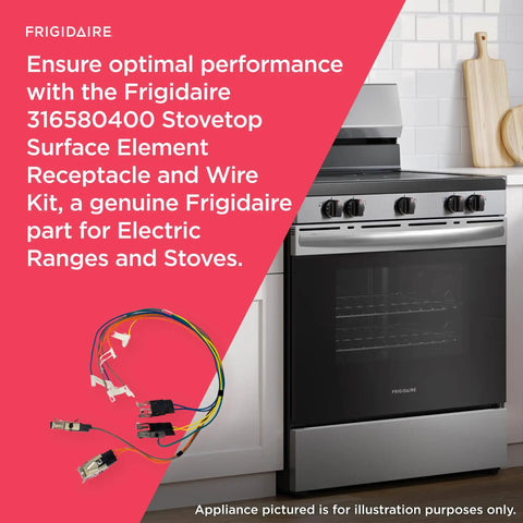 Stovetop Surface Element Receptacle And Wire Kit For Electric Ranges And Stoves 316580400 Replacement Part shown in kitchen