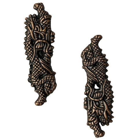 Dope Anti Rust Metal Alloy Menuki Tsuka Fitting Ornament For Katana Wakizashi And Tanto Handles, dragon design detail.