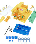 Supercharge Your Woodshop With This Heavy Duty 3D Pushblock And Full Kerf Splitter Kit showing a yellow pushblock with accessories.