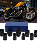Top Tier 9PC Deep Impact Socket Set With 6 Point Grip For Heavy Duty Auto Repair Jobs That Won`t Slip Or Rust And Get The Job Done Right Away Today, 9 black deep sockets with blue metal case