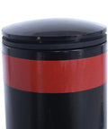 Top view of Badass 24 Inch Steel Garage Safety Bollard Wall Defender Pipe Guard With Pre Drilled Mounting Holes Matte Black Finish.