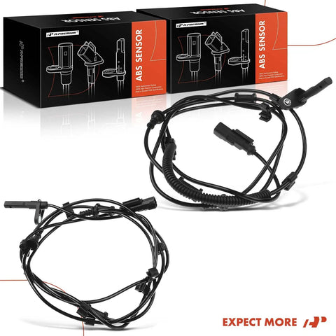 Heavy Duty Rear ABS Wheel Speed Sensor Pair Compatible With Ram 2500 3500 Crew Cab Pickup with wiring and connectors.