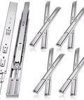 18 Inch Drawer Slides 4 Pair Soft Close Full Extension Side Mount Cabinet Rails in chrome finish for smooth operation.
