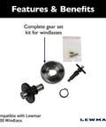 Deckhand Favorite V700 Windlass Replacement Gear Set Kit Featuring Three Heavy Duty Gears Reinforced Retaining Clip And Full Hardware