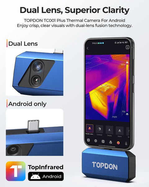 TC001 Plus Pro Grade Thermal Camera For Android With 512 X 384 Super IR Resolution And 256 X 192 IR Resolution