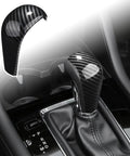 Mazda 3 And CX-30 CX-50 Gear Shift Knob Cover Dope Carbon Fiber Style Interior Trim, installed view