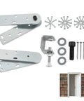 Hidden Bookcase Door Pivot Hinge Kit For Secret Doors With 500 Lb Capacity Heavy Duty Steel Hinges For Standard Wooden And Cabinet Doors Easy Mount DIY Concealed Door System For Home Office displayed with components