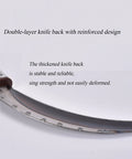 Close-up of Japanese Weeding Tool With Magnetic Handle, Durable SK5 Steel Blades, showing double-layer knife back with reinforced design.