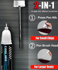 Toyota Ice Cap And Super White 040 Touch Up Paint Kit For Cars 2 In 1 Scratch Remover Pen showing nib for small chips and brush head for larger dents.
