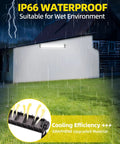 Super Brighter 5400LM 45W LED Shop Light installed outdoors, IP66 waterproof, for garage workshop or bay lighting