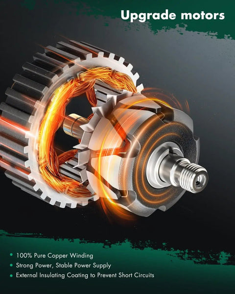 Close-up view of the copper winding and core of a Beefy 12V 130Amp High Output Alternator Replacement For Honda Odyssey 2013 2017