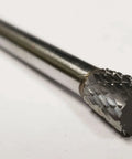 SN 2 Inverted Cone Carbide Burr With Double Cut For Metalworking, solid carbide cutting tool with three eighths inch shank