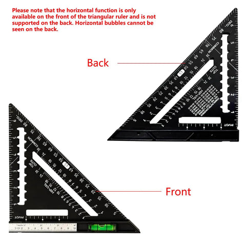 Kickass 7 Inch Rafter Square With Built In Bubble Level Solid Aluminum Carpenter Triangle Layout Gauge For Woodworking Framing And Fast Job Site Marking Rig