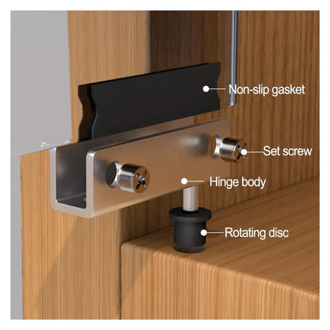Stainless Steel Glass Door Hinges No Drill Black Pivot Hinge Set Of 2 For 5 To 6mm Thick Doors Easy Install Heavy Duty Pivot Design