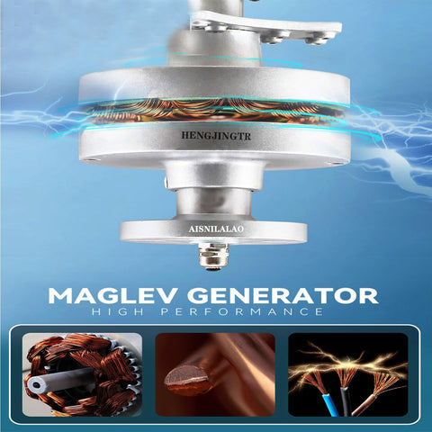 Vertical Wind Turbine Kit For Home Use With Controller 12V 24V 48V 3 Blade Wind Generator 3000W To 4500W White Durable PA66 Blade For Streetlight Hybrid Power System Off Grid Ready showing maglev generator.
