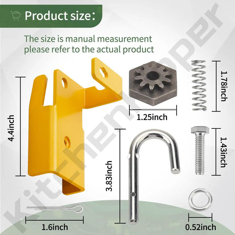 Left Hand Deck Hanger Bracket Assembly And Deck Adjustment Heavy Duty Gear Kit For Cub Cadet MTD Troy Bilt Craftsman Tractors Replacement Models 683-0254B-4021 683-0254B-0637 917-04074 747-1116
