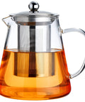 Stovetop Safe Glass Teapot 550ml With Removable Stainless Steel Infuser, Borosilicate Glass Tea Kettle For Loose Leaf And Blooming Tea