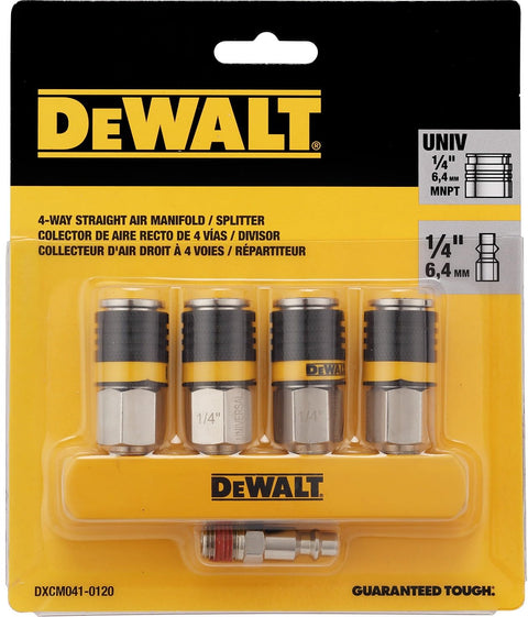 Packaging of Four Tool Air Manifold With Quick Connect Couplers And Industrial Plug Pro Grade Pneumatic Splitter