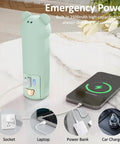 Portable Handheld Fan With Built In Power Bank And Flashlight USB C Rechargeable Mini Pocket Fan shown charging a smartphone