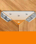 Heavy Duty Stainless Steel Corner Brackets For Furniture Shelves And Cabinets With Matched Screws Tough As Nails showing a 90° angle.